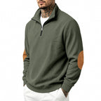 Tuur | Quarter-Zip Ribbed Stand Collar Sweatshirt for Men