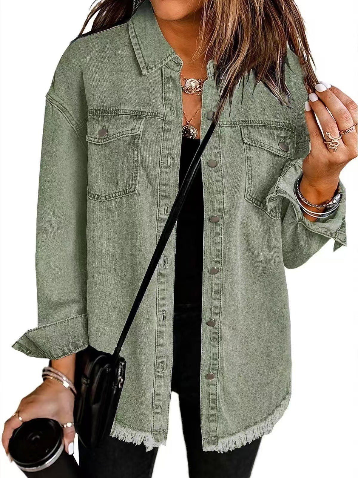 Juliana | Button-Front Denim Jacket with Collar for Women