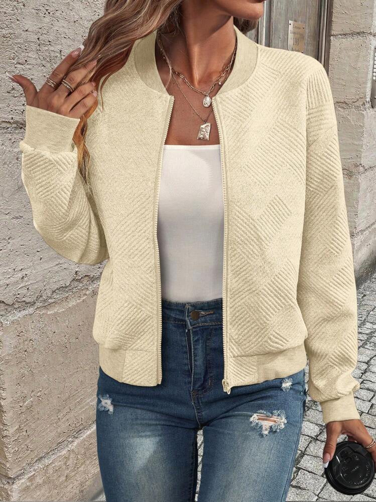 Geeske | Textured Zip-Front Bomber Jacket for Women