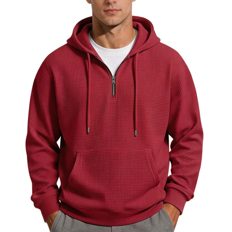 Dominic | Waffle-Knit Quarter-Zip Hoodie for Men