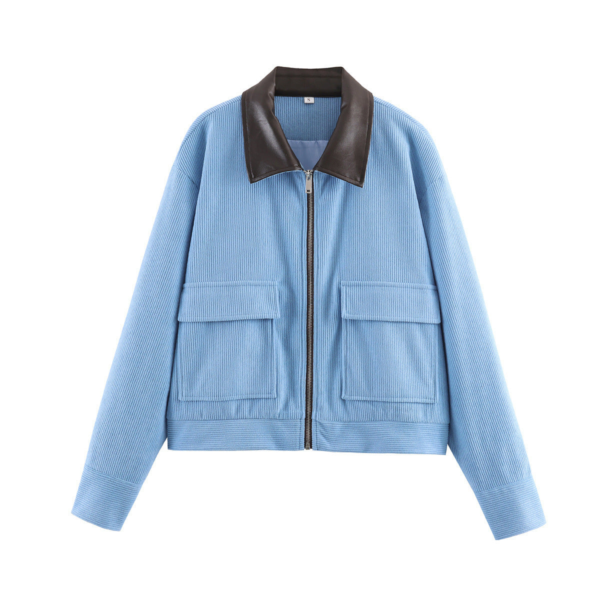 Gemma | Corduroy Zip-Front Jacket with Contrast Collar for Women