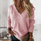 Greta | Ribbed V-Neck Knit Sweater for Women