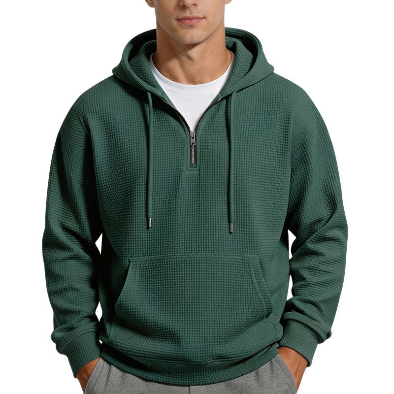 Dominic | Waffle-Knit Quarter-Zip Hoodie for Men