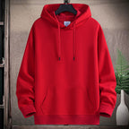 Richard | Solid Ribbed Drawstring Hoodie for Men