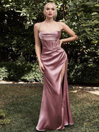 Fabiana | Christmas Dress Satin Cowl Neck Maxi for Women