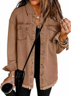 Juliana | Button-Front Denim Jacket with Collar for Women