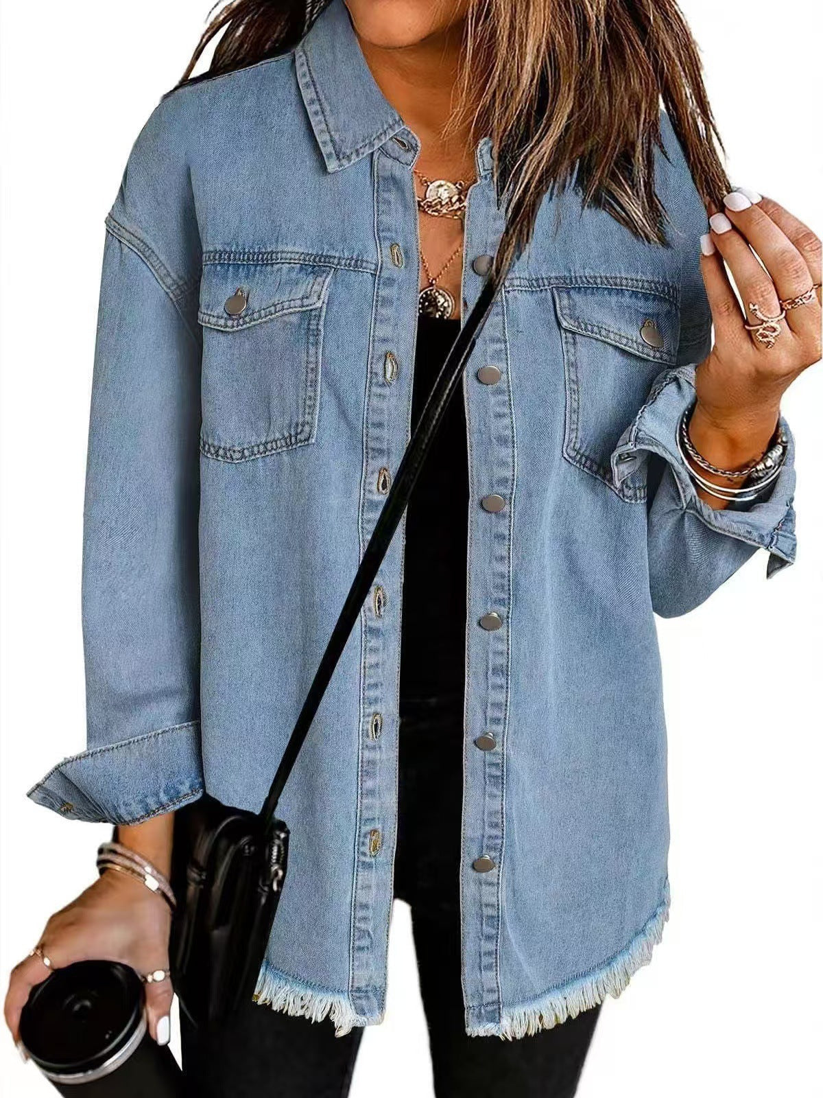 Juliana | Button-Front Denim Jacket with Collar for Women
