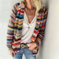 Peggy | Striped Knit Open-Front Cardigan for Women