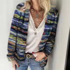 Peggy | Striped Knit Open-Front Cardigan for Women