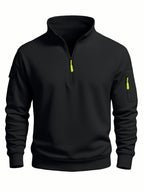Piet | Quilted Stand Collar Zip-Front Hoodie for Men
