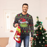 Nino | Fair Isle Green Monster Christmas Sweater for Men