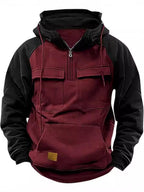 Trevor | Color-Block Multi-Pocket Half-Zip Hoodie for Men