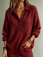 Florrie | Button-Front Collared Knit Sweater for Women