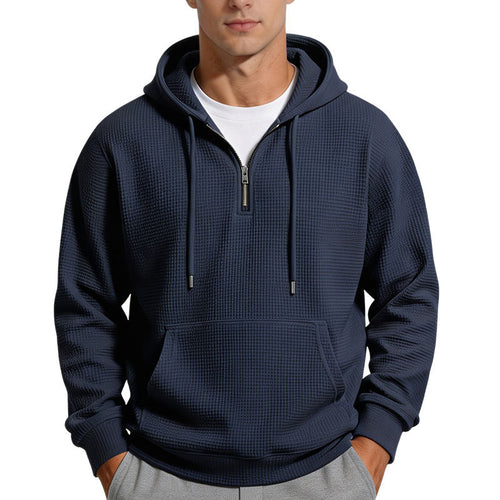 Dominic | Waffle-Knit Quarter-Zip Hoodie for Men