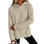 Zeliha | Scalloped Hem Hoodie for Women