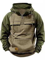 Trevor | Color-Block Multi-Pocket Half-Zip Hoodie for Men