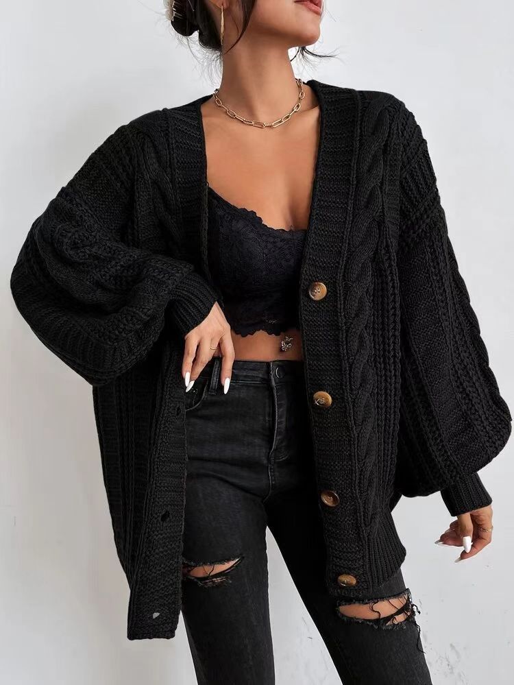 Justine | Cable Knit Button-Front Cardigan for Women