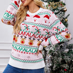 Mira | Fair Isle Reindeer Crew Neck Christmas Sweater for Women