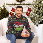 Nino | Fair Isle Green Monster Christmas Sweater for Men