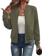 Geeske | Textured Zip-Front Bomber Jacket for Women