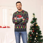Nino | Fair Isle Green Monster Christmas Sweater for Men