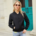 Eileen | Stand Collar Zip-Front Bomber Jacket for Women