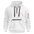 Osbert | Zip-Front Quilted Hoodie with Multi Pocket for Men