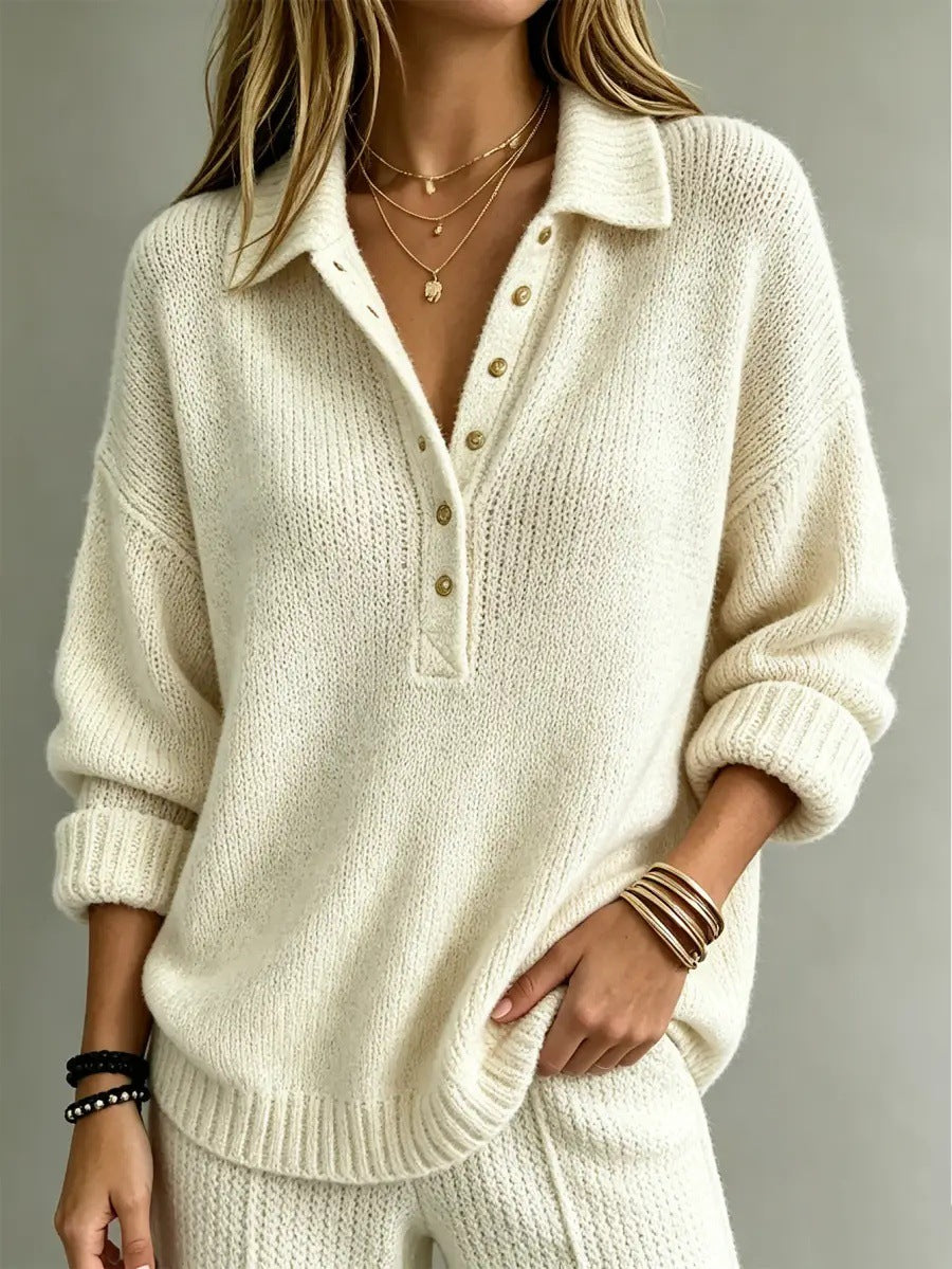 Florrie | Button-Front Collared Knit Sweater for Women