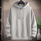 Richard | Solid Ribbed Drawstring Hoodie for Men