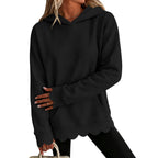 Zeliha | Scalloped Hem Hoodie for Women