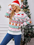 Mira | Fair Isle Reindeer Crew Neck Christmas Sweater for Women