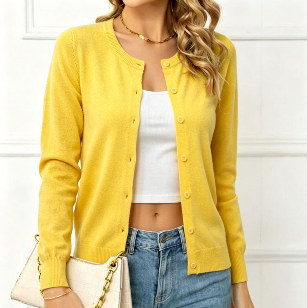 Femkje | Button-Front Ribbed Knit Cardigan for Women