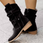 Esther | Slim Ankle Boots with Textured Finish for Women