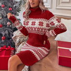 Griet | Fair Isle Snowflake Christmas Dress Sweater for Women