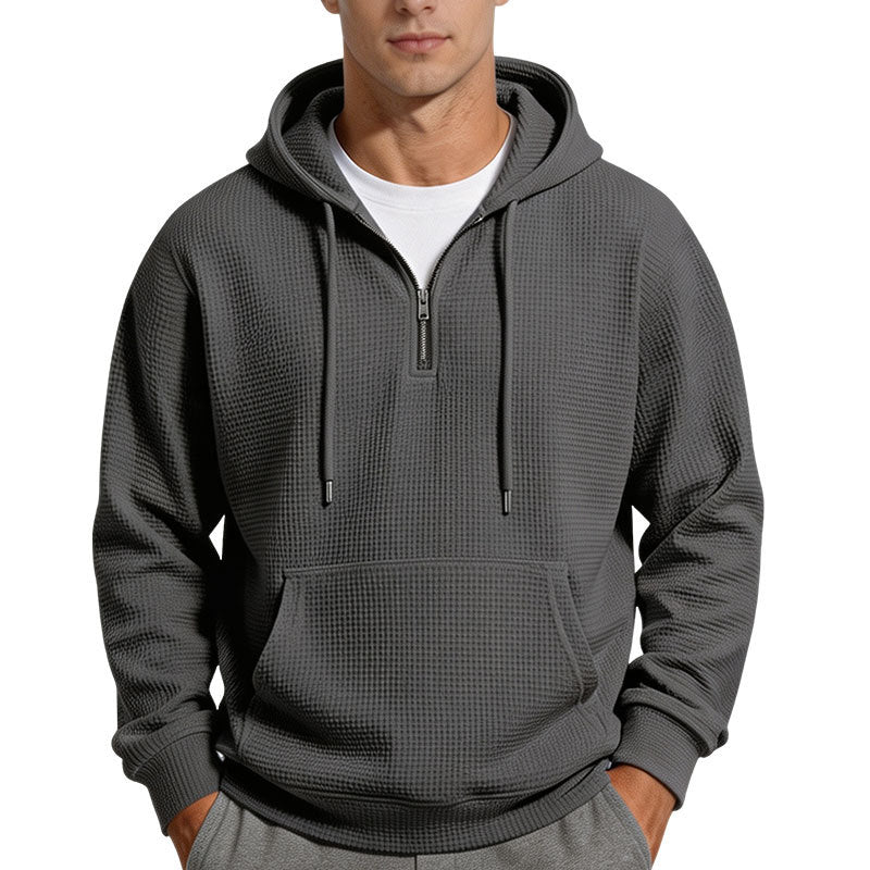 Dominic | Waffle-Knit Quarter-Zip Hoodie for Men