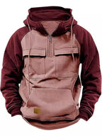 Trevor | Color-Block Multi-Pocket Half-Zip Hoodie for Men