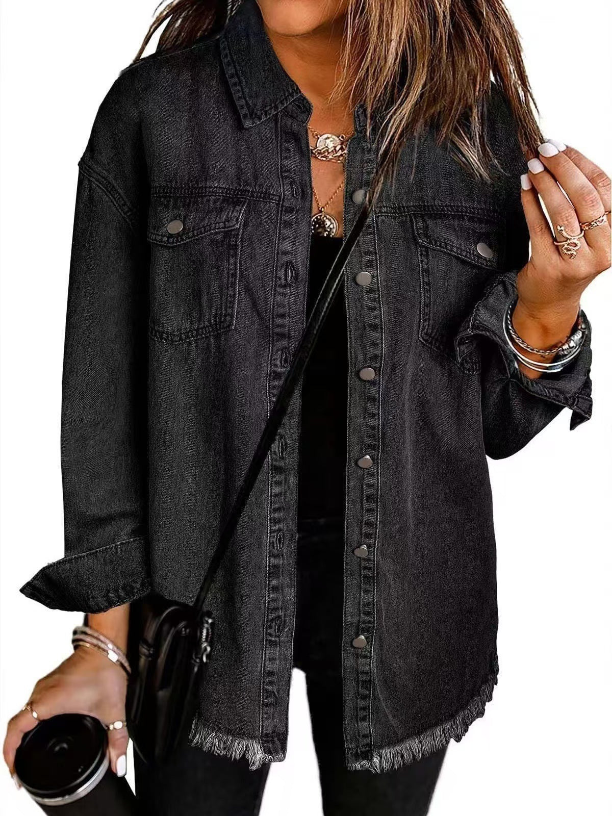 Juliana | Button-Front Denim Jacket with Collar for Women