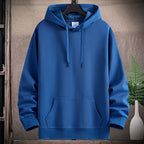 Richard | Solid Ribbed Drawstring Hoodie for Men