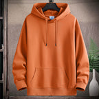 Richard | Solid Ribbed Drawstring Hoodie for Men