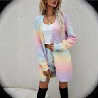 Elspeth | Tie-Dye Ombre Longline Open-Front Cardigan for Women