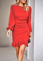 Daphne | Ruffled Wrap Homecoming Dress Midi for Women