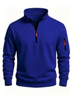 Piet | Quilted Stand Collar Zip-Front Hoodie for Men