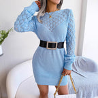 Wanda | Crochet Cut-Out Sweater Dress for Women