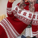 Griet | Fair Isle Snowflake Christmas Dress Sweater for Women