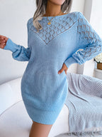 Wanda | Crochet Cut-Out Sweater Dress for Women