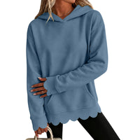 Zeliha | Scalloped Hem Hoodie for Women