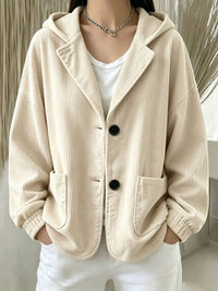 Wivina | Ribbed Corduroy Hoodie Jacket for Women