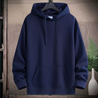 Richard | Solid Ribbed Drawstring Hoodie for Men