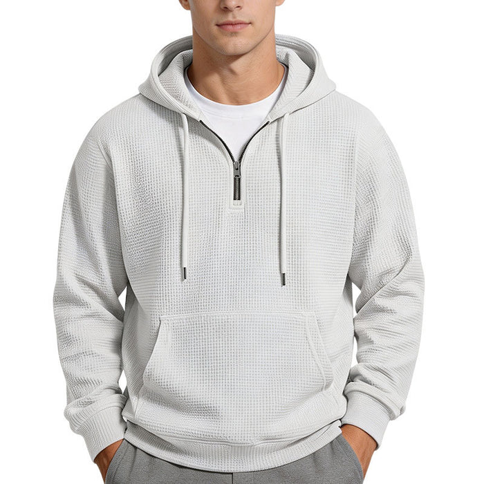 Dominic | Waffle-Knit Quarter-Zip Hoodie for Men