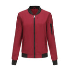 Eileen | Stand Collar Zip-Front Bomber Jacket for Women